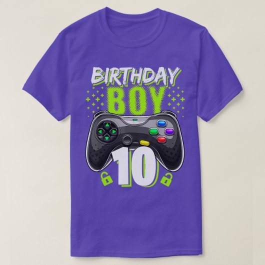 Birthday Boy 10 Video Game Controller 10th Birthd Tシャツ (デザイン正面)