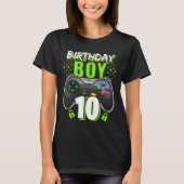 Birthday Boy 10 Video Game Controller Gamer 10th B Tシャツ (正面)