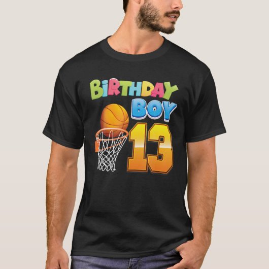 Birthday Boy 13 Years Old 13Th Birthday Basketball Tシャツ (正面)