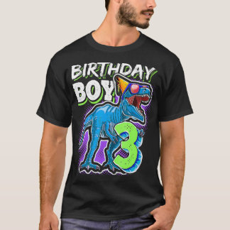 Birthday Boy 3 3rd Birthday T Re Dinosaur Party Gi Tシャツ