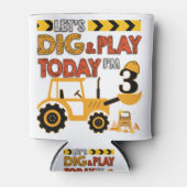 Birthday Boy 3 Construction 3rd Birthday Excavator 缶クーラー (正面)