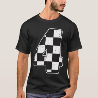 Birthday Boy 4 Four Race Car 4th Birthday Racing f Tシャツ