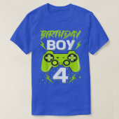 Birthday Boy 4 Video Game Controller Gamer 4th Bir Tシャツ (デザイン正面)