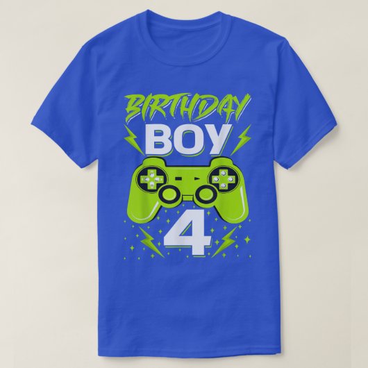 Birthday Boy 4 Video Game Controller Gamer 4th Bir Tシャツ (デザイン正面)