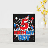 Birthday Boy 5 Year Old Sders 5th Birthday Kids  カード (黄色い花)