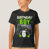 Birthday Boy 6 Video Game Controller Gamer 6th Bir Tシャツ (正面)