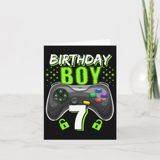 Birthday Boy 7 Video Game Controller Gamer 7th Bir カード (正面)