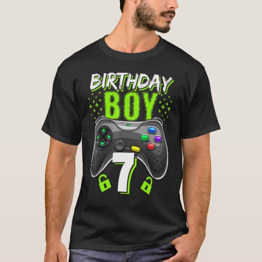 Birthday Boy 7 Video Game Controller Gamer 7th Bir Tシャツ (正面)