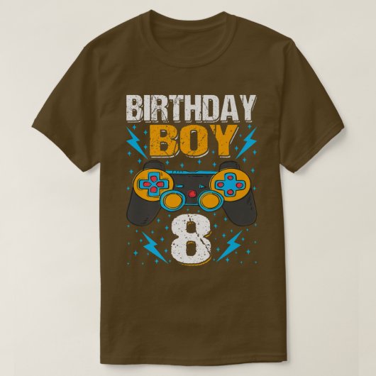 Birthday Boy 8 Video Game Controller Gamer 8th Bir Tシャツ (デザイン正面)