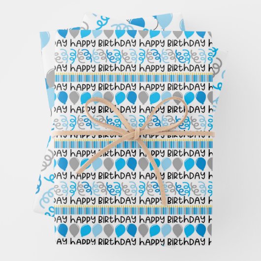 Birthday Boy Coordinating Pattern Wrapping Paper ラッピングペーパーシート (インサイチュ)
