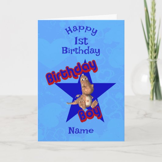 Birthday Boy Cute Dinosaur Birthday  カード (正面)