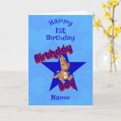 Birthday Boy Cute Dinosaur Birthday  カード (黄色い花)