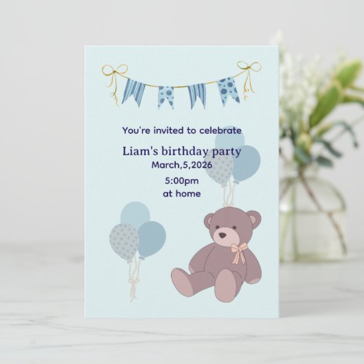 Birthday boy invitation card 招待状 (スタンド正面)