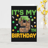 Birthday Boy It's My 9th Birthday Gamer Pixel Numb カード (黄色い花)