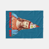 Birthday Boy Jesus Funny Christmas Party Hat Long フリースブランケット (正面(横))