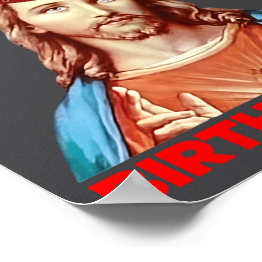 Birthday Boy Jesus Funny Christmas Party Hat Long  ポスター (角)