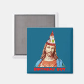 Birthday Boy Jesus Funny Christmas Party Hat Long  マグネット (正面/裏面)