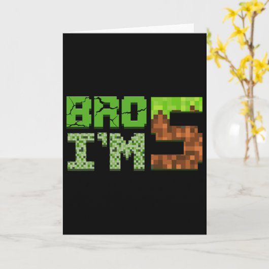 Birthday Boy Kids 5th Birthday 5 Year Old Gamer Pi カード (黄色い花)