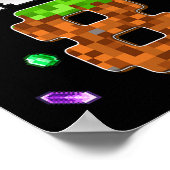 Birthday Boy Kids 8th Birthday 8 Year Old Gamer Pi ポスター (角)