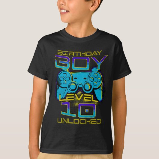 Birthday Boy Level 10 Unlocked Video Game T-Shirt Tシャツ (正面)
