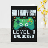 Birthday Boy Level 11 Unlocked Gamer Controller 11 カード (黄色い花)