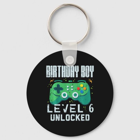 Birthday Boy Level 6 Unlocked Gamer Controller 6th キーホルダー (正面)