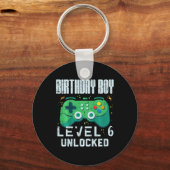 Birthday Boy Level 6 Unlocked Gamer Controller 6th キーホルダー (正面)