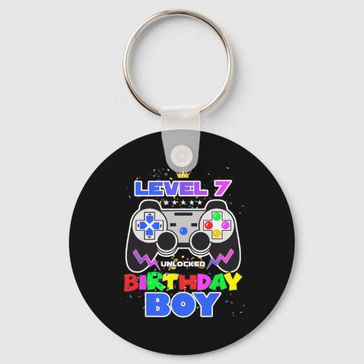 Birthday Boy Level 7 Unlocked Video Game 7th Birth キーホルダー (正面)
