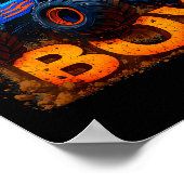 Birthday Boy Monster Truck Funny Family Matching  ポスター (角)