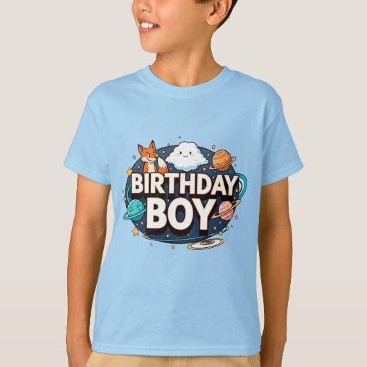 Birthday Boy Space Party Tシャツ (正面)