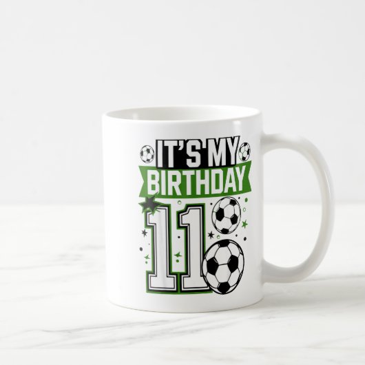 Birthday Boy Tees 11 Soccer Its My 11th Birthday B コーヒーマグカップ (右)
