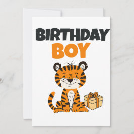 Birthday Boy Tiger Invitation Editable 招待状