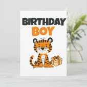 Birthday Boy Tiger Invitation Editable 招待状 (スタンド正面)