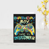 Birthday Boy Time To Level Up Video Game Birthday カード (黄色い花)