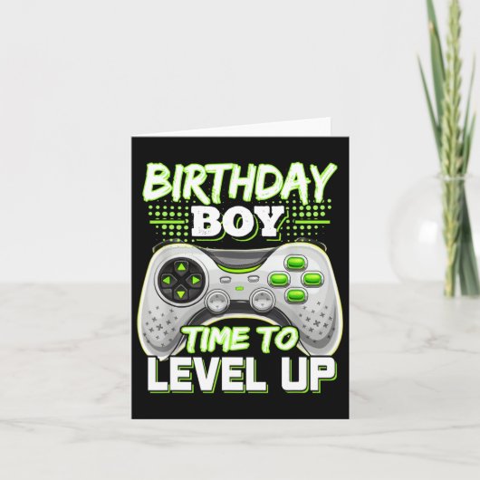 Birthday Boy Time To Level Up Video Game Birthday  カード (正面)