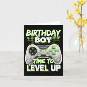 Birthday Boy Time To Level Up Video Game Birthday  カード (黄色い花)
