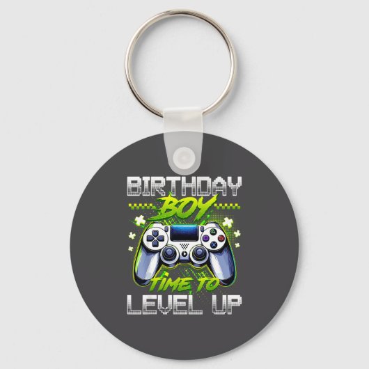 Birthday Boy Time To Level Up Video Game Birthday キーホルダー (正面)