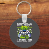 Birthday Boy Time To Level Up Video Game Birthday キーホルダー (正面)