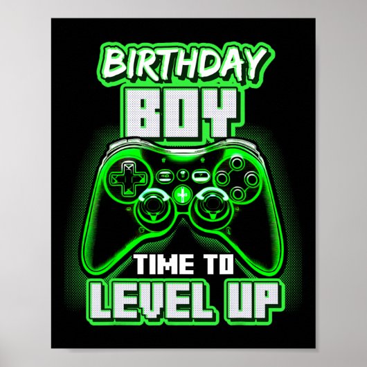 Birthday Boy Time To Level Up Video Game Birthday  ポスター (正面)