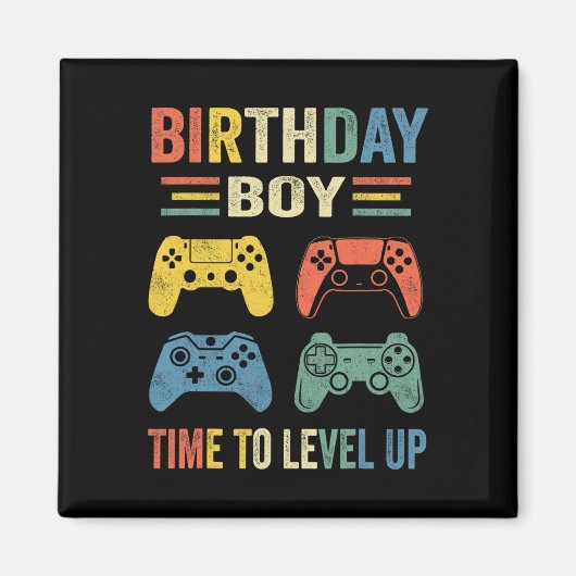 Birthday Boy Time To Level Up Video Game Birthday マグネット (正面)