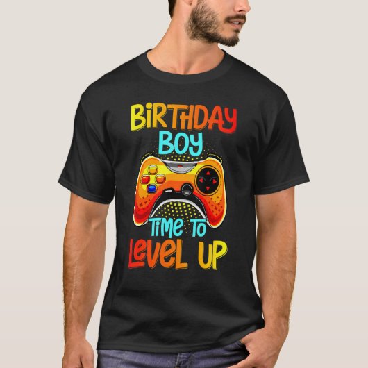Birthday Boy Time To Level Up Video Game Birthday Tシャツ (正面)