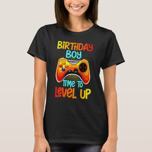 Birthday Boy Time To Level Up Video Game Birthday Tシャツ (正面)