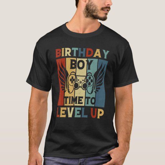 Birthday Boy Time to Level Up Video Game Birthday  Tシャツ (正面)