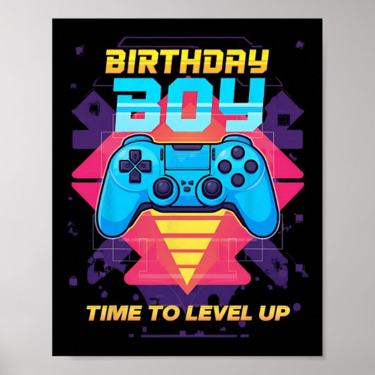 Birthday Boy Time To Level Up Video Game Gamer Gra ポスター (正面)
