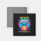 Birthday Boy Time To Level Up Video Game Gamer Gra マグネット (正面/裏面)