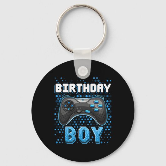 Birthday Boy Video Game Controller Birthday Gamer  キーホルダー (正面)
