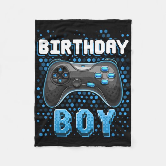 Birthday Boy Video Game Controller Birthday Gamer  フリースブランケット (正面)