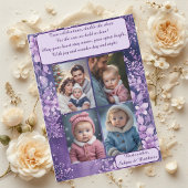 Birthday Boy's Christmas Purple Floral Watercolor  シーズンカード