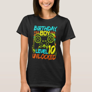 Birthday Boys Level 10 Unlocked Video Gamer Tシャツ