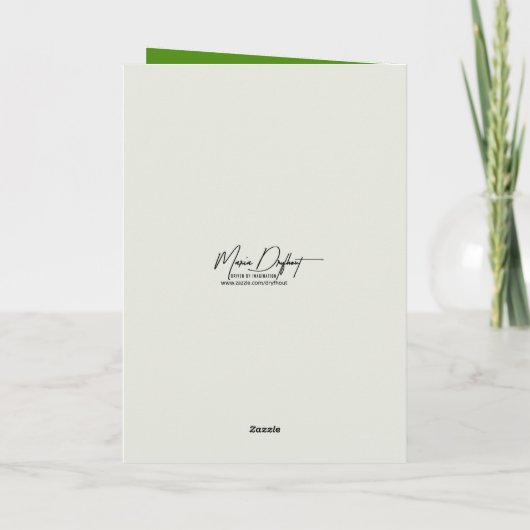 Birthday Broccoli Floret On a Fork  カード (裏面)